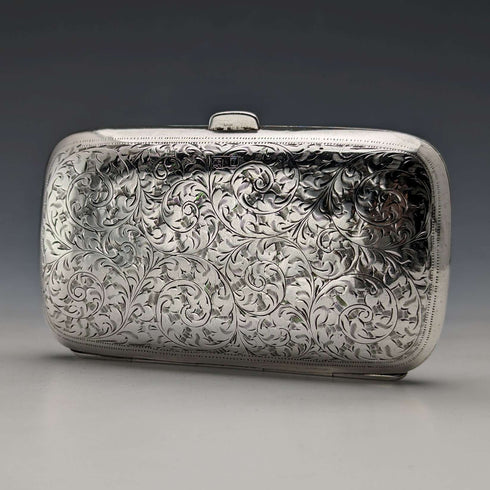 1919 British Antique Sterling Silver Coin Purse, 69g, William Hair Haseler