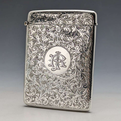 1898年 英国アンティーク 純銀製 カードケース 62g William Neale
