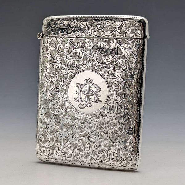 1898年 英国アンティーク 純銀製 カードケース 62g William Neale