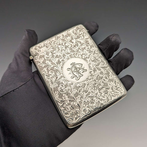 1898年 英国アンティーク 純銀製 カードケース 62g William Neale