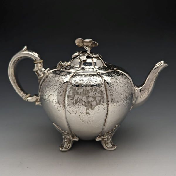 1840 British Antique Sterling Silver Bachelor Teapot 492g Barnard Family