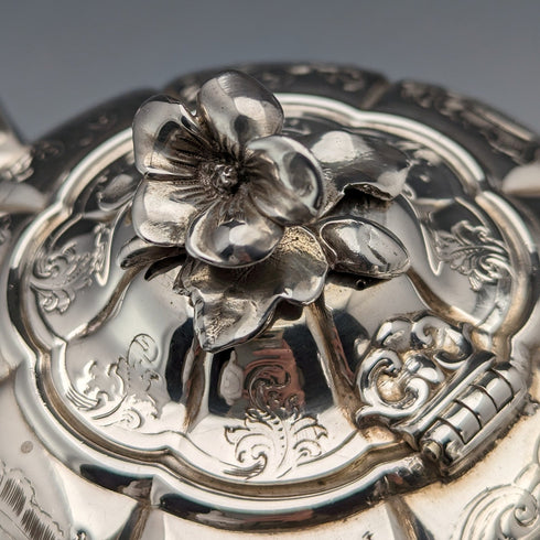 1840 British Antique Sterling Silver Bachelor Teapot 492g Barnard Family