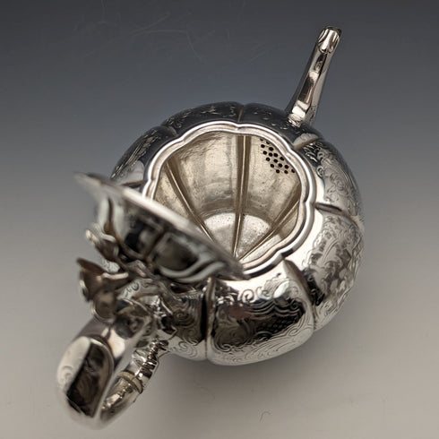 1840 British Antique Sterling Silver Bachelor Teapot 492g Barnard Family