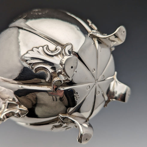 1840 British Antique Sterling Silver Bachelor Teapot 492g Barnard Family