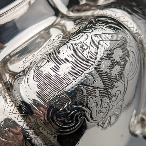 1840 British Antique Sterling Silver Sugar Bowl 390g Barnard Family