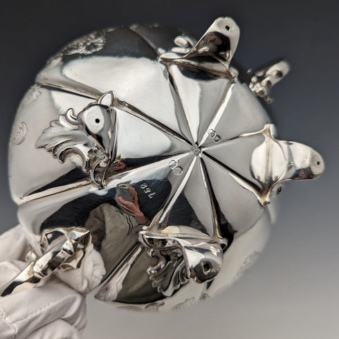 1840 British Antique Sterling Silver Sugar Bowl 390g Barnard Family