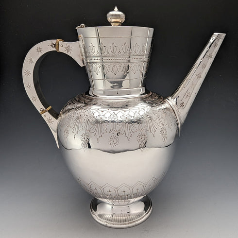 Circa 1880 British Antique Silver Plated Coffee Pot Walker & Hall