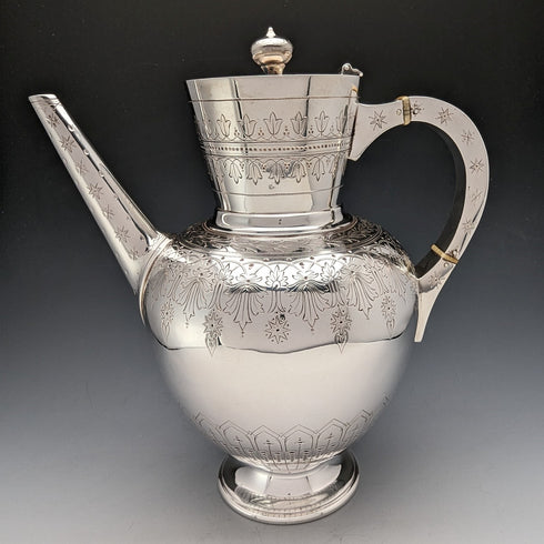 Circa 1880 British Antique Silver Plated Coffee Pot Walker & Hall