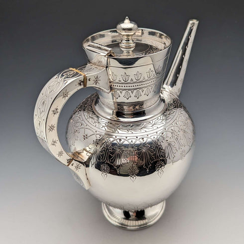 1880年頃 英国アンティーク シルバープレート製 コーヒーポット Walker & Hall