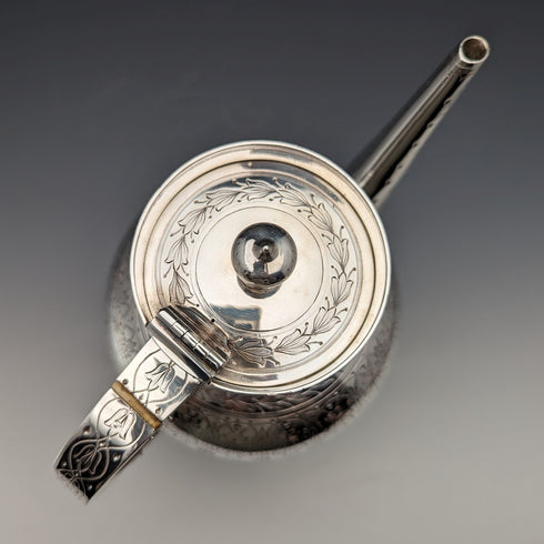 Circa 1880 British Antique Silver Plated Coffee Pot Walker & Hall