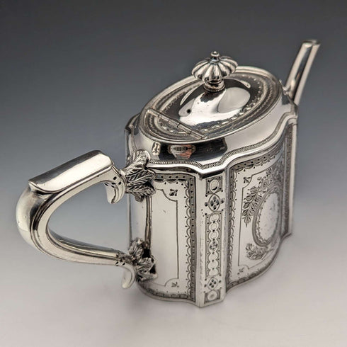 約 1885 年英國古董鍍銀茶壺 Walker & Hal