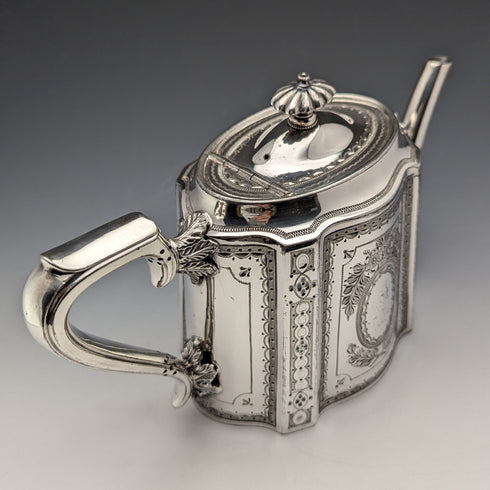 Circa 1885 British antique silver plated teapot Walker & Hal
