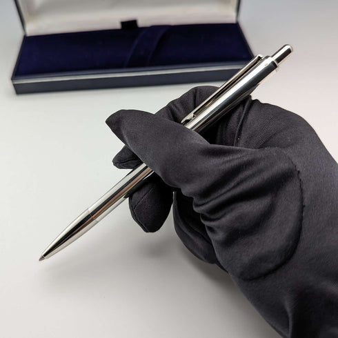 British Harrison Brothers & Howson Sterling Silver Ballpoint Pen with Case