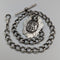 Circa 1884 British Antique Sterling Silver Albert Chain 37g Emblem Fob
