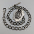 Circa 1884 British Antique Sterling Silver Albert Chain 37g Emblem Fob