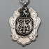 Circa 1884 British Antique Sterling Silver Albert Chain 37g Emblem Fob