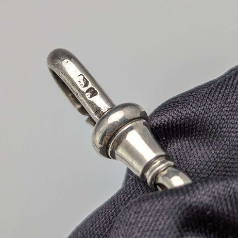 1884年頃 英国アンティーク 純銀製アルバートチェーン 37g エンブレムフォブ