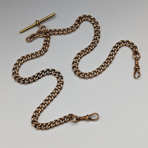 British antique rolled gold double Albert chain without fob