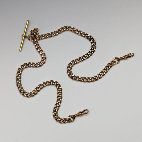 British antique rolled gold double Albert chain without fob
