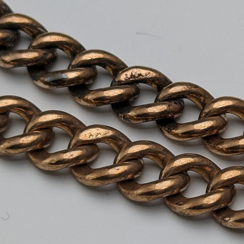 British antique rolled gold double Albert chain without fob