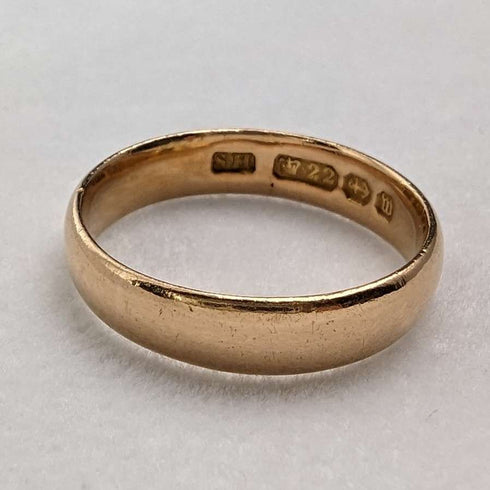 1896 年英國古董珠寶 K22 金戒指戒指 SH