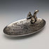 British Vintage Silver Plated Squirrel Decoration Oval Dish Seba