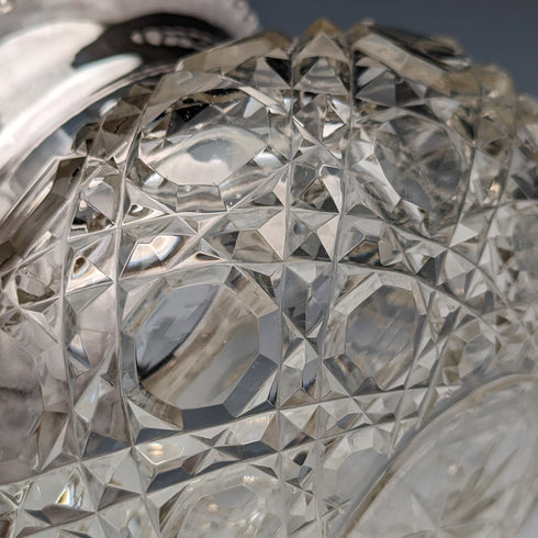 1929 British Vintage Cut Glass Bowl Sterling Silver Decor Arthur Willmore Pennington