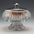 1929 British Vintage Cut Glass Powder Jar with Mirror Sterling Silver Lid Harrison & Hipwood
