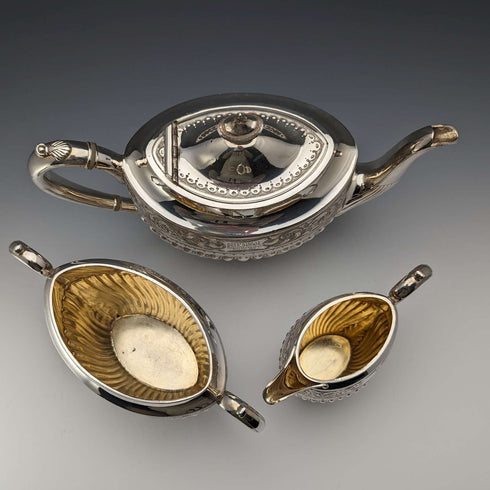 Circa 1913 British Antique Silver Plated Tea Set James Ballatyne & Sons