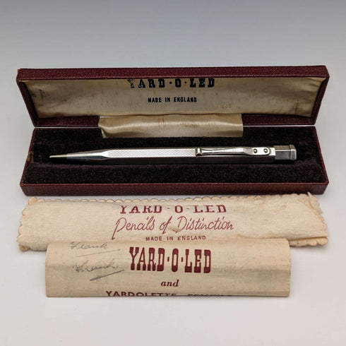 1960 British Yard O' Red Sterling Silver Hexagonal Pencil with Case