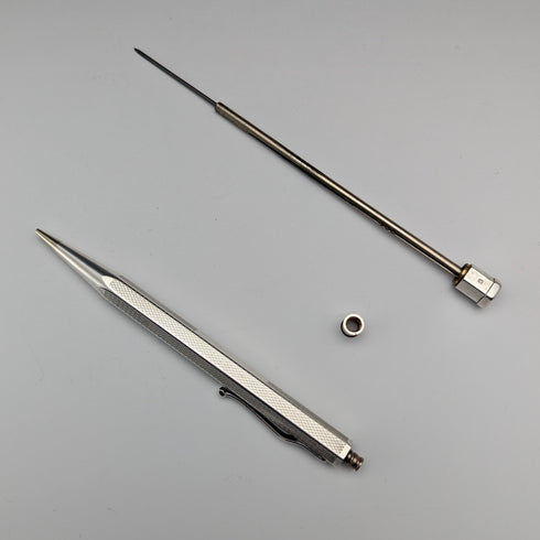 1960 British Yard O' Red Sterling Silver Hexagonal Pencil with Case