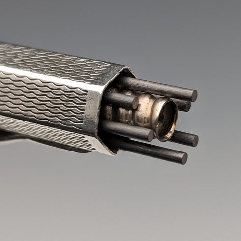 1960年 英国 ヤード・オ・レッド 純銀製 ヘキサゴン推進式ペンシル ケース入