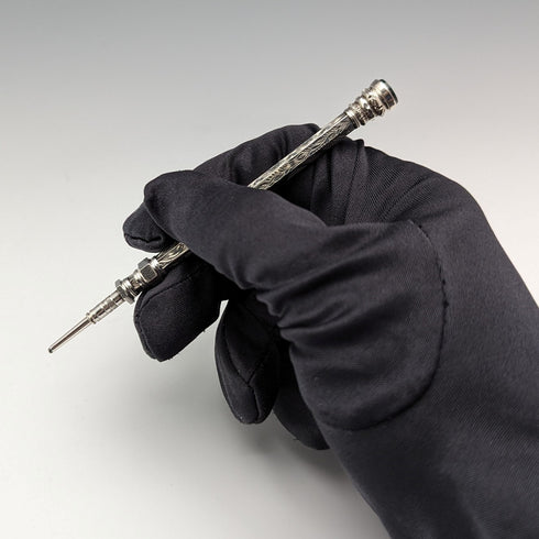 英国アンティーク シャープペンシル ブラッドストーン装飾 伸縮式84-108mm