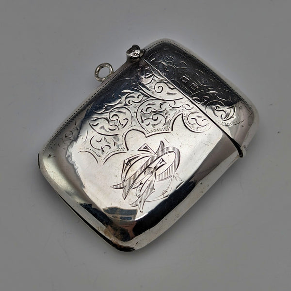 1911 British Antique Sterling Silver Vesta Case 27g Match Case William Adams