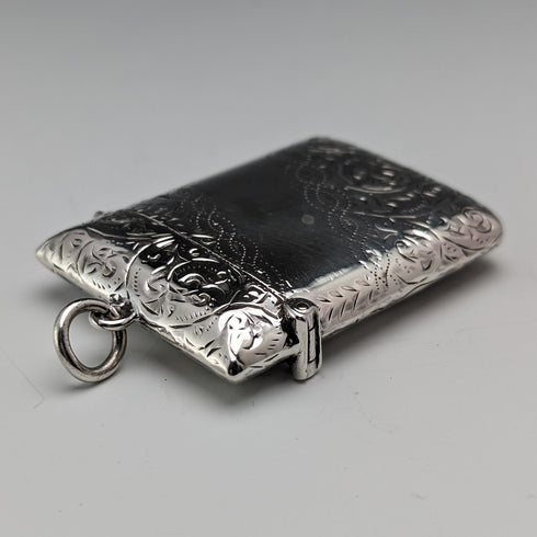 1898 British Antique Sterling Silver Vesta Case 25g Match Case Henry Williamson