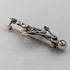 1900 British Antique Sterling Silver Open Heart & Plant Brooch Barker Brothers