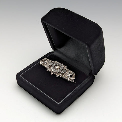 1895 年英國古董純銀花朵設計胸針 Adie & Lovekin