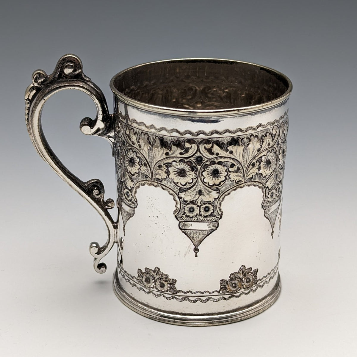 1870年頃 英国アンティーク シルバープレート製 マグカップ Cooper 