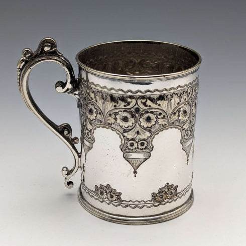 約 1870 年英國古董鍍銀馬克杯 Cooper Brothers