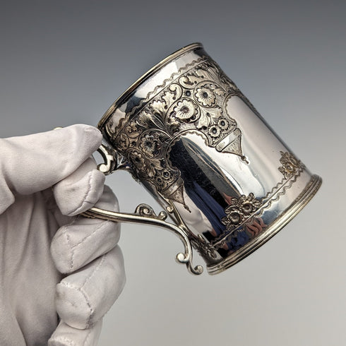 1870年頃 英国アンティーク シルバープレート製 マグカップ Cooper Brothers