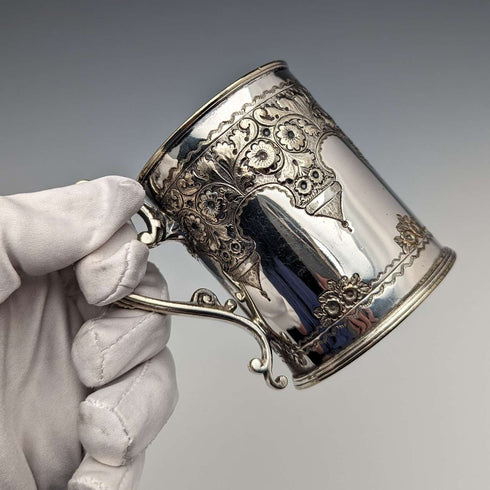 約 1870 年英國古董鍍銀馬克杯 Cooper Brothers