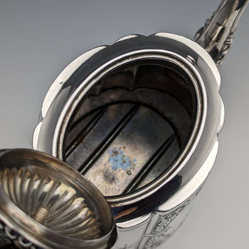 Around 1900 British antique silver plate teapot George Wish