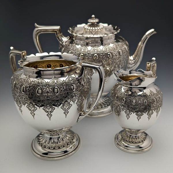British Antique Victorian Silver Plated Tea Set