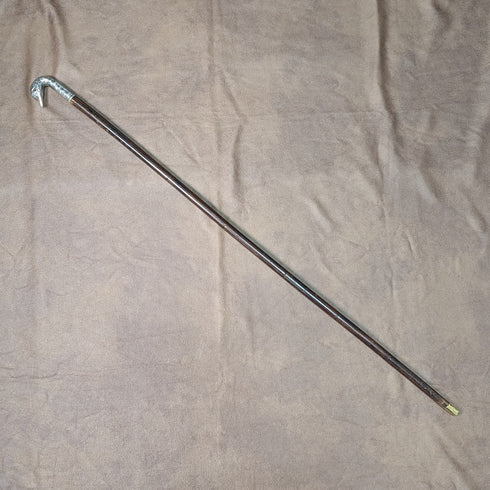 英国アンティーク レディース用ステッキ シルバースワンヘッドハンドル 77cm