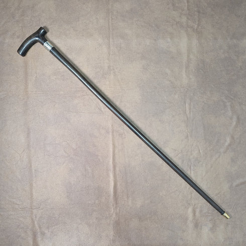 英国アンティーク 紳士用ステッキ クラッチハンドル 純銀装飾 85cm