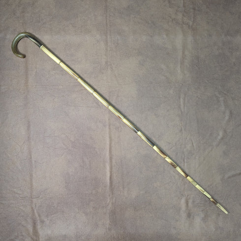 British Vintage Cane Cane Bent Handle Horn Shaft 90cm