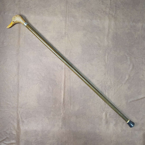英国ヴィンテージ 紳士用ステッキ 樹脂製ダッグヘッドハンドル 91cm