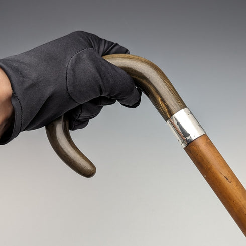 1932 British Vintage Men's Cane Horn Bent Handle 86cm
