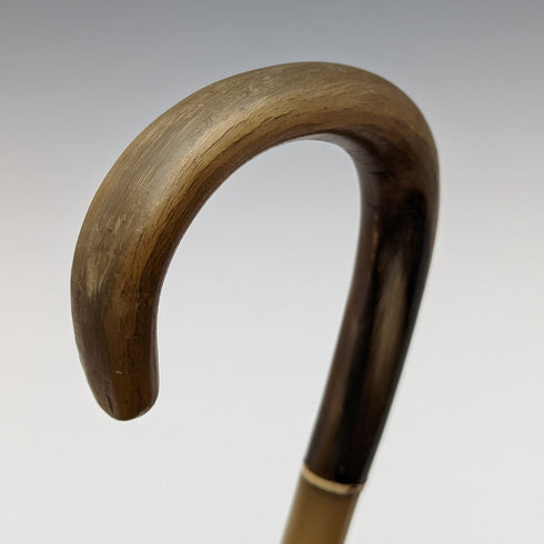 British Vintage Cane Cane Bent Handle Horn Shaft 90cm