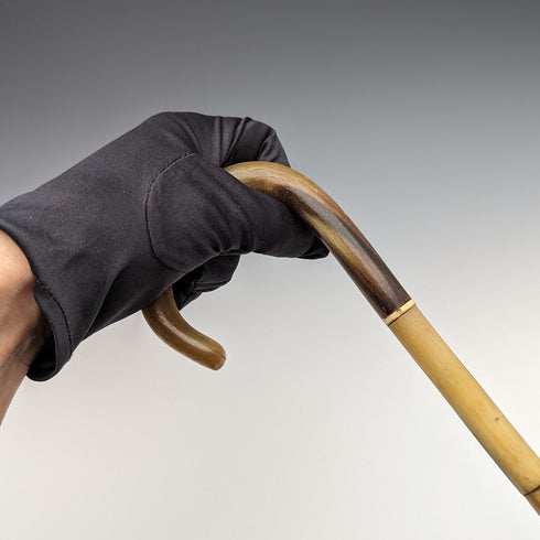 British Vintage Cane Cane Bent Handle Horn Shaft 90cm